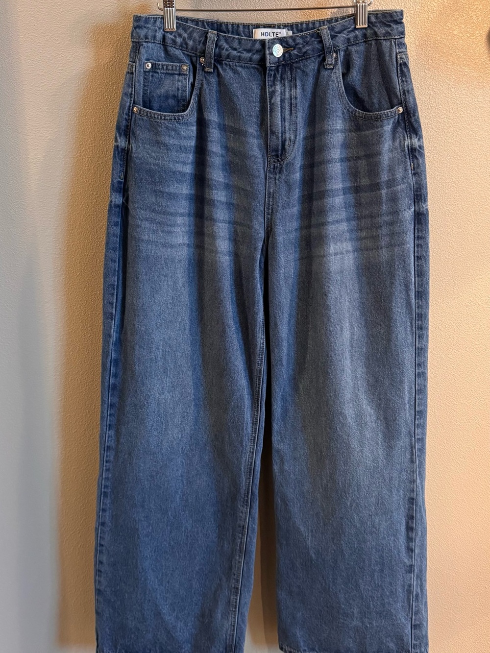 HDLTE High Rise Blue Wide Leg Jeans - Women